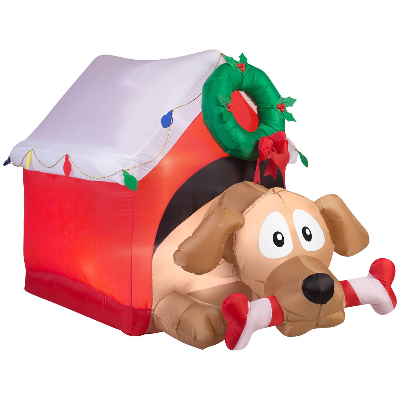 3.6ft. Airblown® Inflatable Christmas Animated Dog with Candy Cane Bone